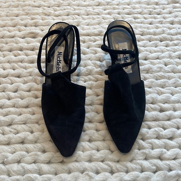 Nickels Shoes - NICKELS SUEDE POINTED TOE KITTEN STRAPPY HEEL SIZE 6.5